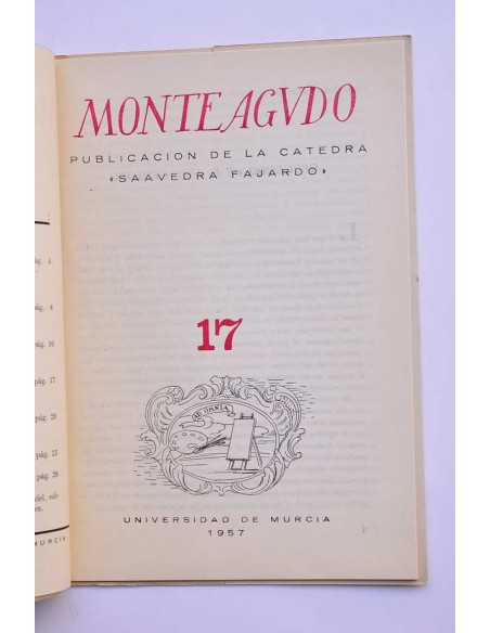 Monteagudo : publicación de la Cátedra Saavedra Fajardo. Nº 17