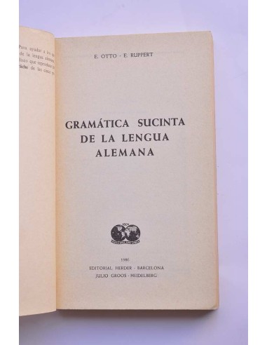 Gramática sucinta de la lengua alemana. Método...