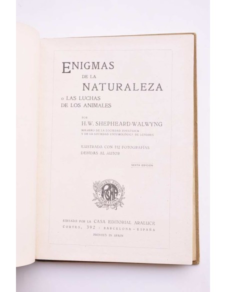 Enigmas de la naturaleza o Las luchas de los animales