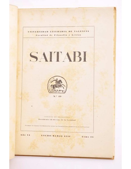 Saitabi. Revista de historia, arte y arqueología, nº 19, 1946