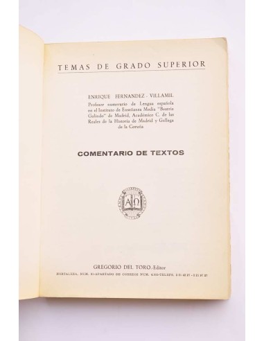 Comentario de textos de grado superior