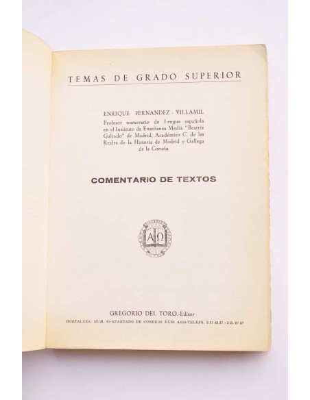 Comentario de textos de grado superior