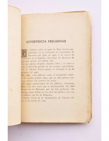 Pláticas espirituales. II. Sobre el amor de Dios