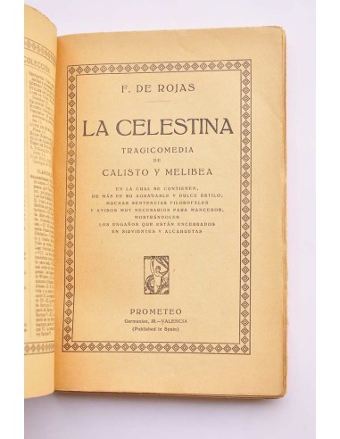 La Celestina. Tragicomedia de Calisto y Melibea