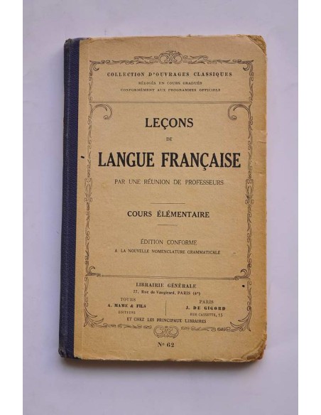 Leçons de langue française. Cours élémentaire