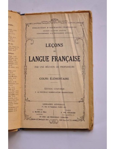 Leçons de langue française. Cours élémentaire