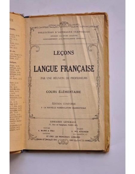 Leçons de langue française. Cours élémentaire