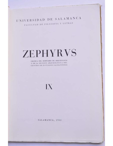 Zephyrus IX. Enero - junio, 1958