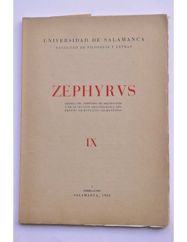 Zephyrus IX. Enero - junio, 1958