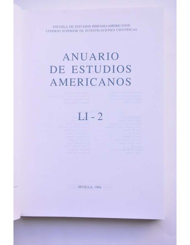 Anuario de Estudios Americanos. LI - 2