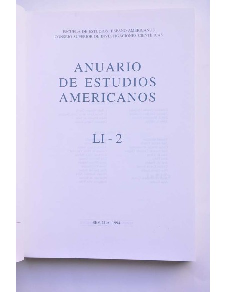 Anuario de Estudios Americanos. LI - 2