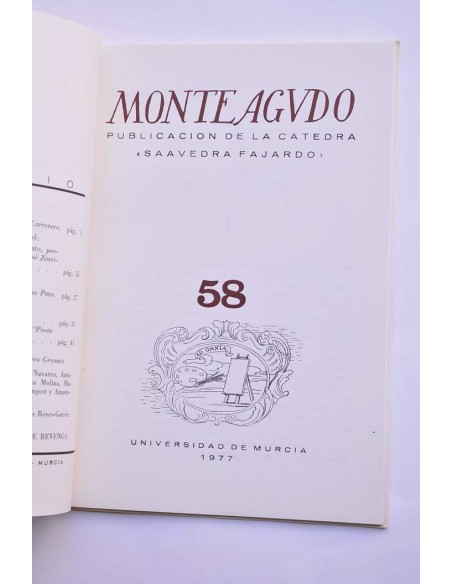 Monteagudo : publicación de la Cátedra Saavedra Fajardo. Nº 58