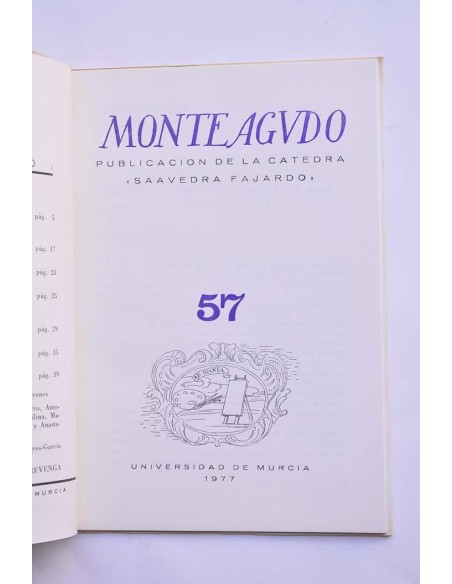 Monteagudo : publicación de la Cátedra Saavedra Fajardo. Nº 57