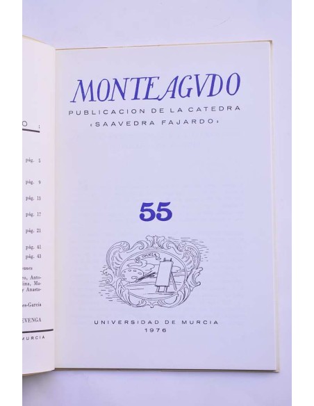 Monteagudo : publicación de la Cátedra Saavedra Fajardo. Nº 55