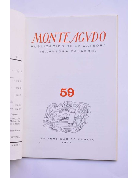 Monteagudo : publicación de la Cátedra Saavedra Fajardo. Nº 59