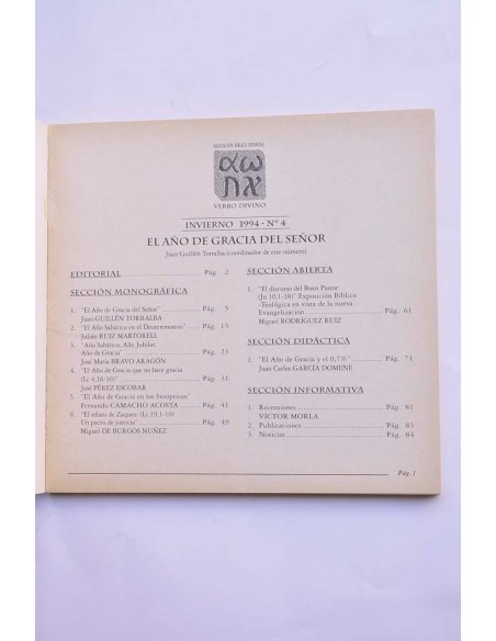 Reseña Bíblica. Invierno 1994, nº 4. El año de gracia del Señor