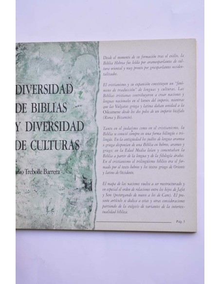 Reseña Bíblica. Otoño 1994, nº 3. Biblia y culturas