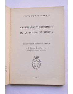 Ordenanzas y costumbres de la Huerta de Murcia 2