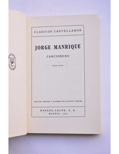 Jorge Manrique. Cancionero