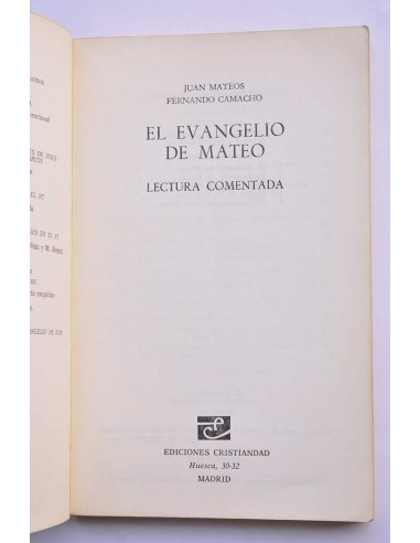 El Evangelio de Mateo. Lectura comentada