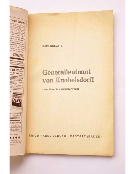 Der Landser Ritterkreuzträger. nº 159. Generalleutmant von Knobelsdorff