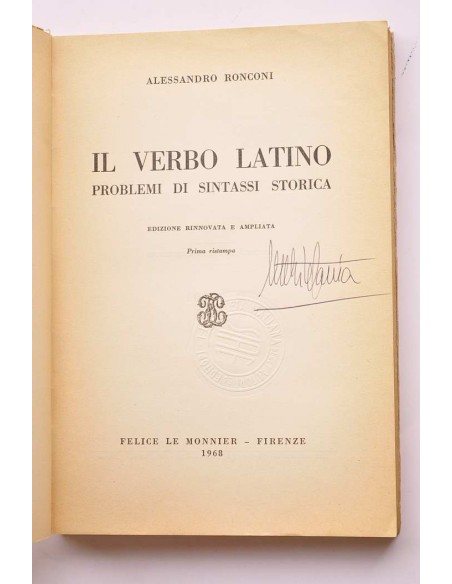 Il verbo latino. Problemi di sintassi storica