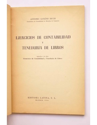 Ejercicios de contabilidad y teneduría de libros