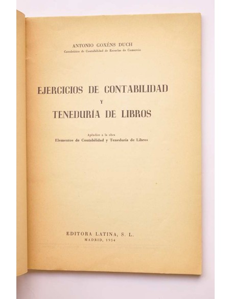 Ejercicios de contabilidad y teneduría de libros