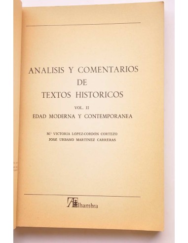 Análisis y comentarios de textos históricos....