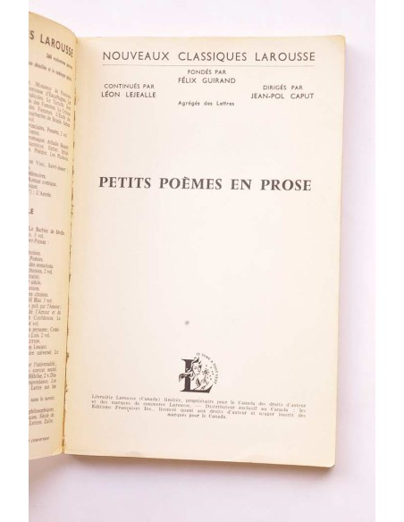 Petits poèmes en prose oeuvers critiques. Extraits