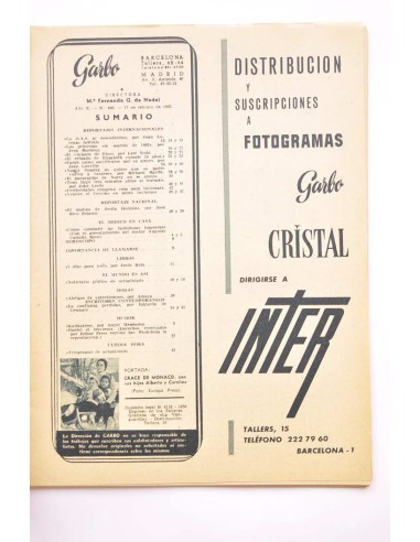 Garbo. Nº Año X., nº 466, 17 febrero 1962