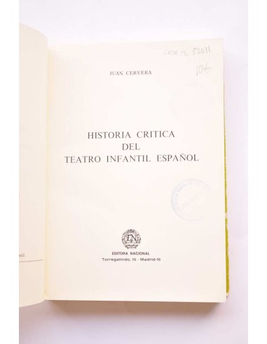 Historia crítica del teatro infantil español