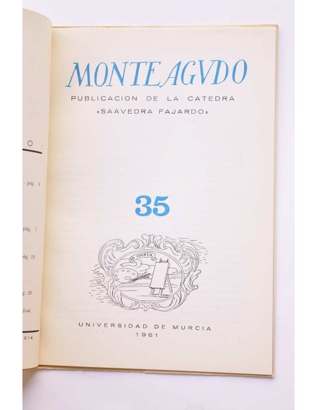 Monteagudo : publicación de la Cátedra Saavedra Fajardo. Nº 35