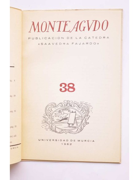 Monteagudo : publicación de la Cátedra Saavedra Fajardo. Nº 38