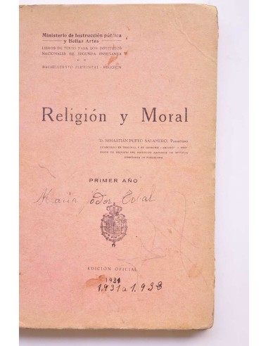 Religión y moral. Primer año