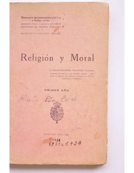 Religión y moral. Primer año
