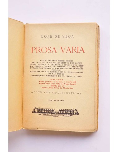 Prosa varia. Tomo segundo