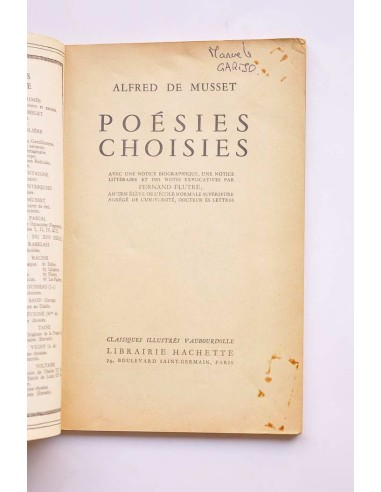 Alfred de Musset. Poésies choisies