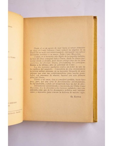 Galeazzo Ciano. Diario : 1937-1938