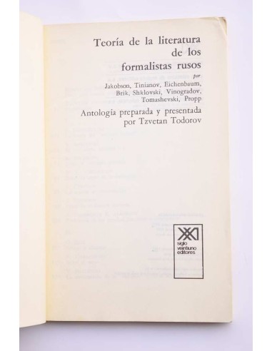 Teoría de la literatura de los formalistas rusos