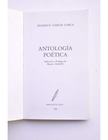 Federico García Lorca. Antología poética