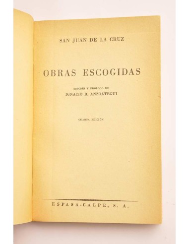 San Juan de la Cruz. Obras escogidas