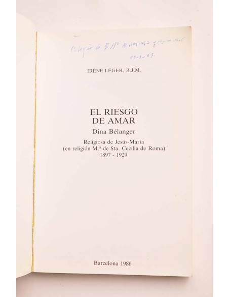 El riesgo de amar. Dina Belánger