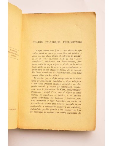 Lo que cuenta Don Juan. Manojo de cuentos...