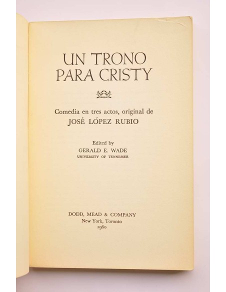 Un trono para Cristy. Comedia en tres actos