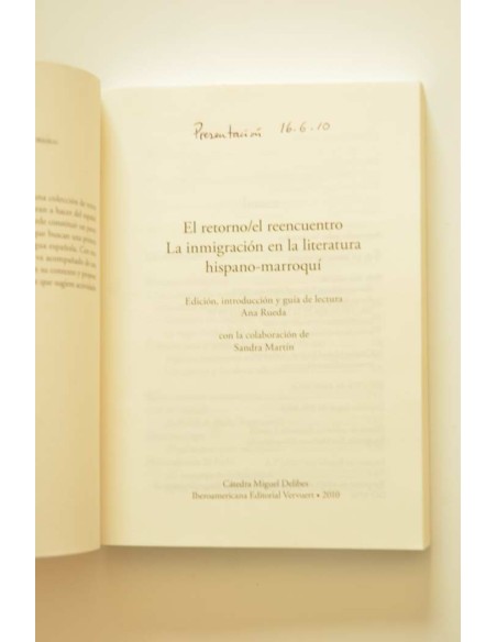 El retorno / El reencuentro. La inmigración en la literatura hispano-marroquí
