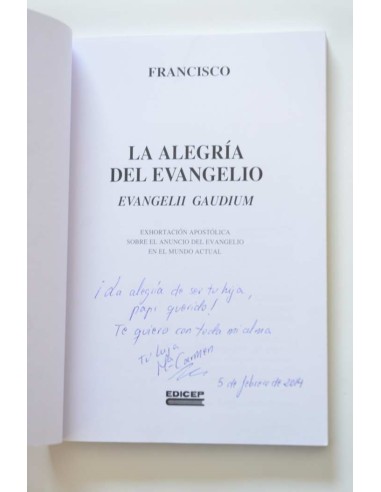 La alegría del Evangelio. Evangeli gaudium