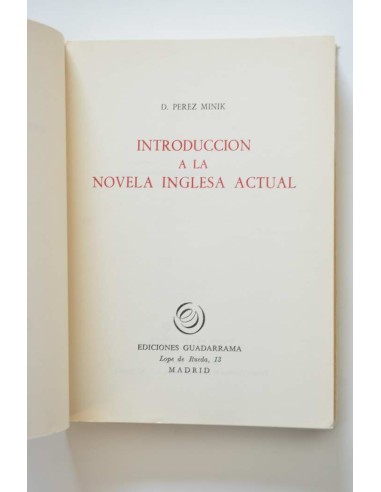 Introducción a la novela inglesa actual