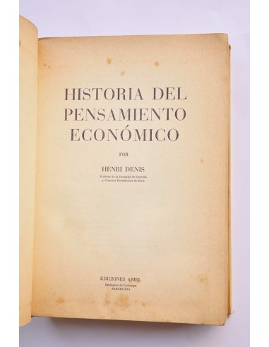 Historia del pensamiento económico