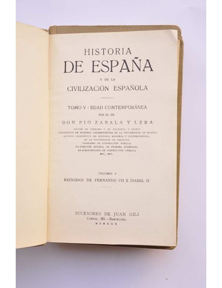 Historia de España y de la civilización española. Tomo V. Edad contemporánea, 1808 - 1923